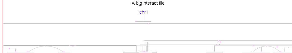 Interact track with score-based shading and interactUp arcs above the chromosome line